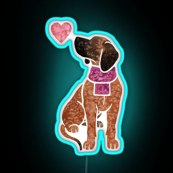 Watercolour Bavarian Mountain Hound RGB Neon Sign