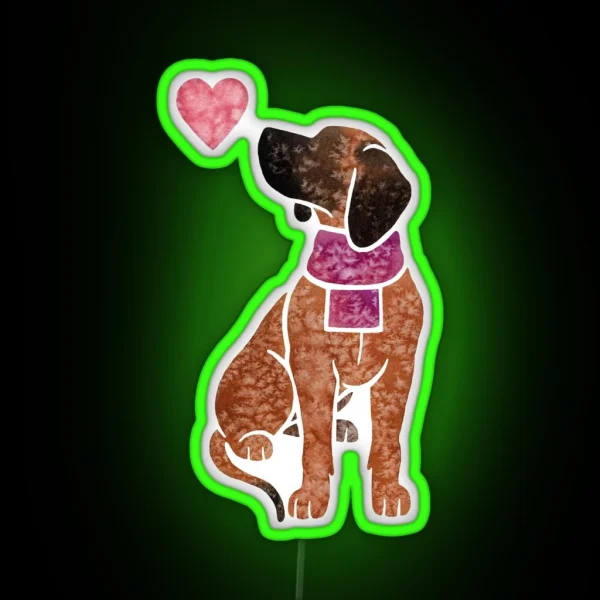 Watercolour Bavarian Mountain Hound RGB Neon Sign