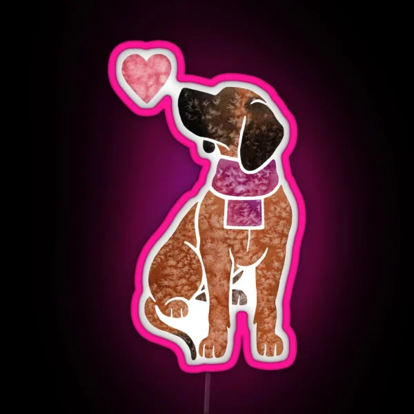 Watercolour Bavarian Mountain Hound RGB Neon Sign