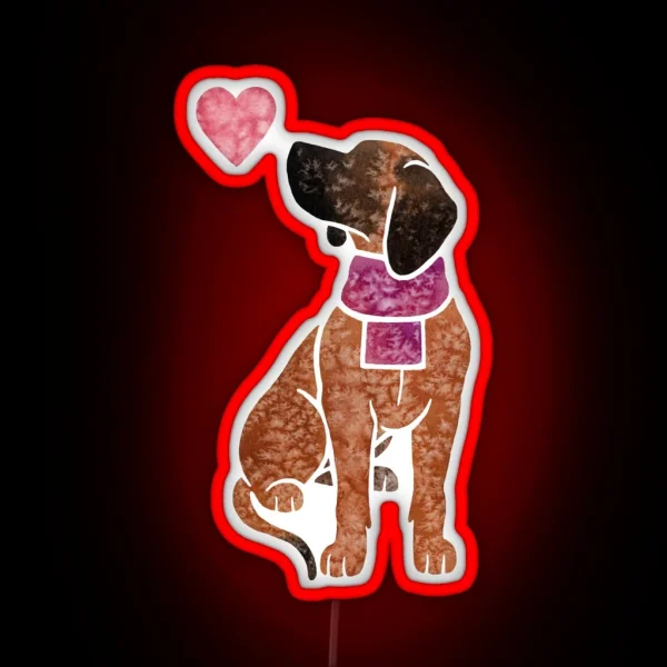 Watercolour Bavarian Mountain Hound RGB Neon Sign