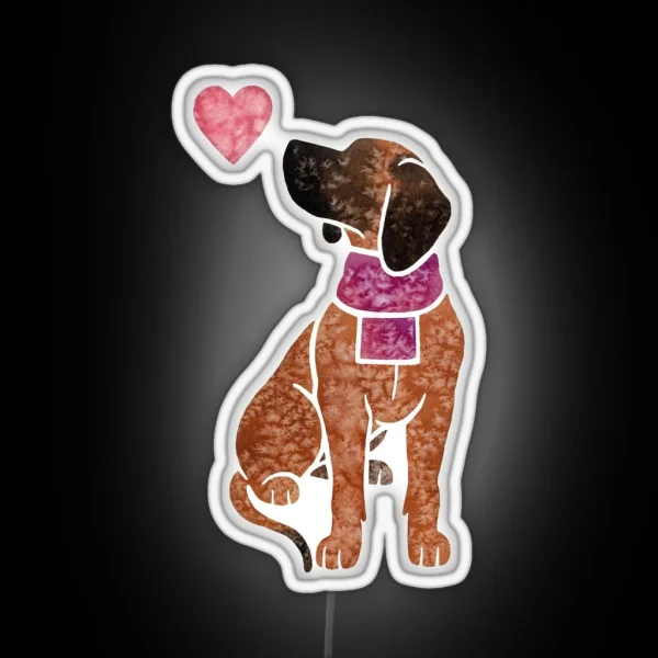Watercolour Bavarian Mountain Hound RGB Neon Sign