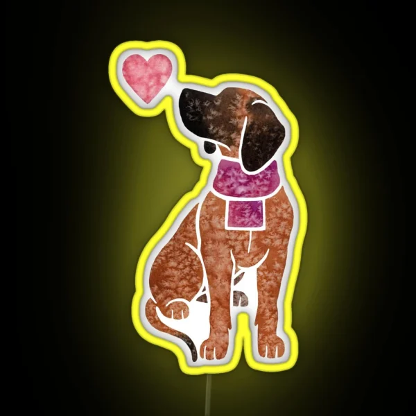 Watercolour Bavarian Mountain Hound RGB Neon Sign
