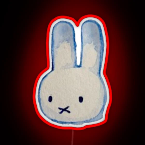 Watercolour Miffy Head RGB Neon Sign