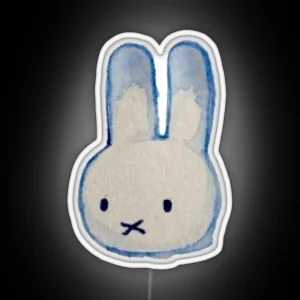 Watercolour Miffy Head RGB Neon Sign