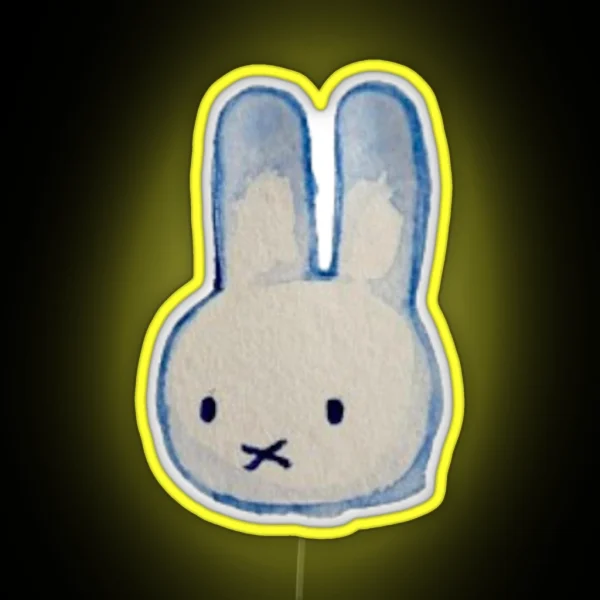 Watercolour Miffy Head RGB Neon Sign
