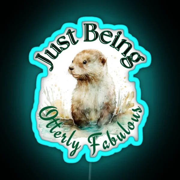 Watercolour Otter Otterly Fabulous RGB Neon Sign