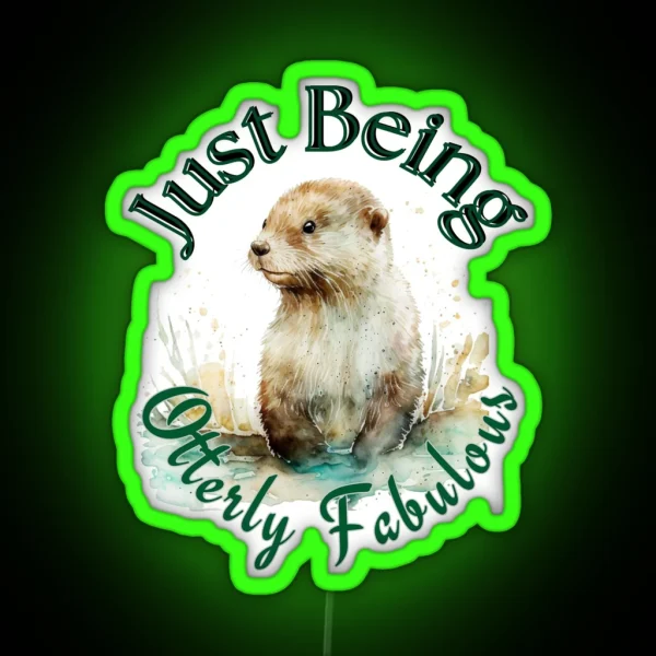 Watercolour Otter Otterly Fabulous RGB Neon Sign