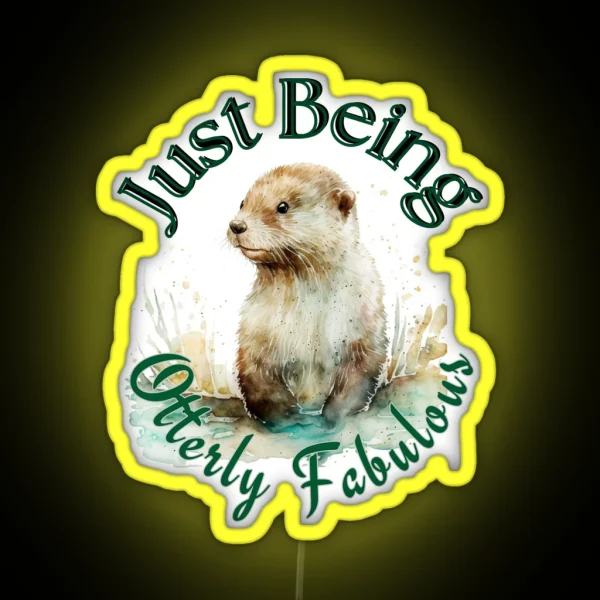 Watercolour Otter Otterly Fabulous RGB Neon Sign