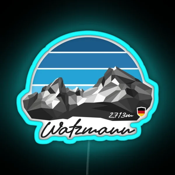 Watzmann 2713 Berchtesgaden Bavaria RGB Neon Sign