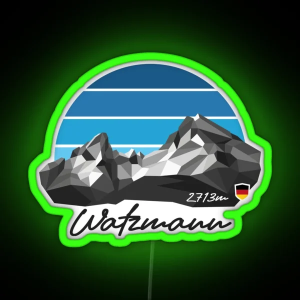 Watzmann 2713 Berchtesgaden Bavaria RGB Neon Sign
