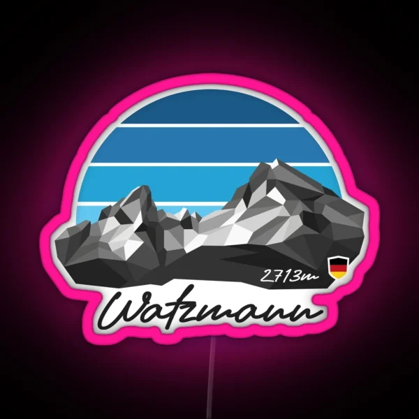 Watzmann 2713 Berchtesgaden Bavaria RGB Neon Sign