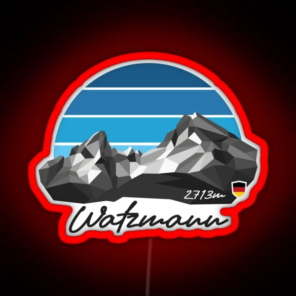 Watzmann 2713 Berchtesgaden Bavaria RGB Neon Sign