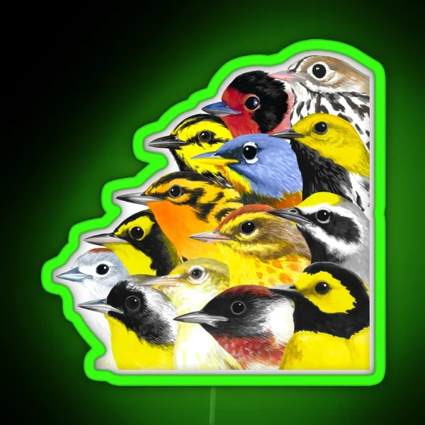 Wave Of Warblers RGB Neon Sign