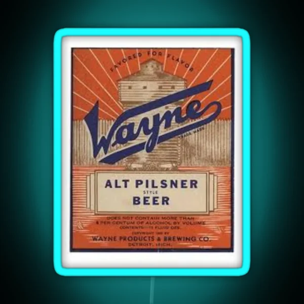 Wayne Pilsner Style Beer RGB Neon Sign