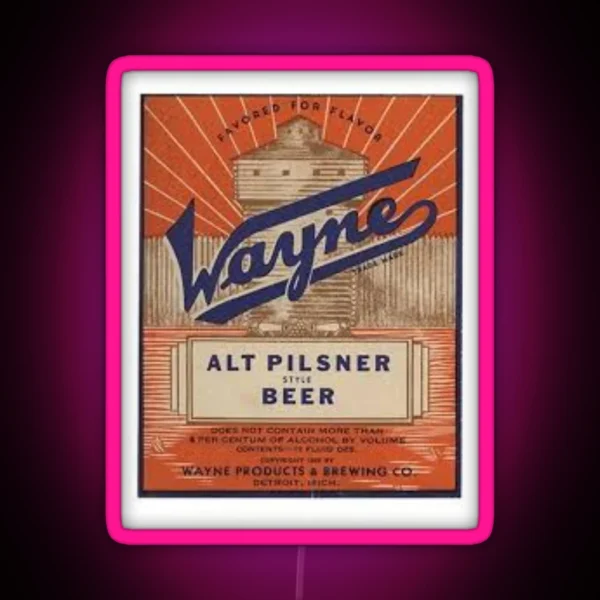 Wayne Pilsner Style Beer RGB Neon Sign