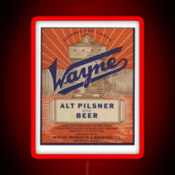 Wayne Pilsner Style Beer RGB Neon Sign