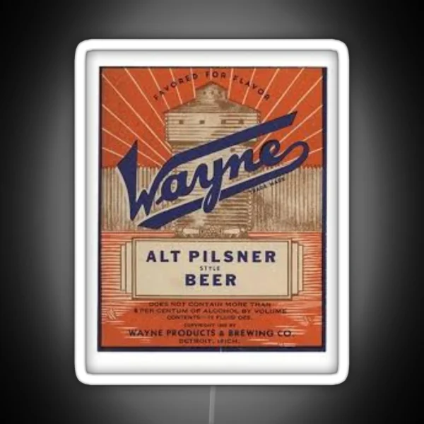 Wayne Pilsner Style Beer RGB Neon Sign