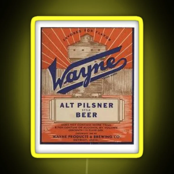 Wayne Pilsner Style Beer RGB Neon Sign