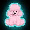 Vintage pink poodle neon sign with color changing RGB accents