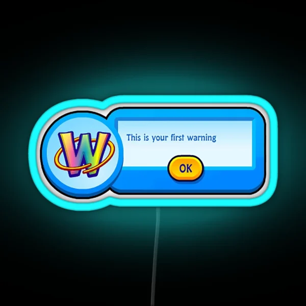 Webkinz Warning RGB Neon Sign