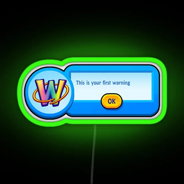 Webkinz Warning RGB Neon Sign