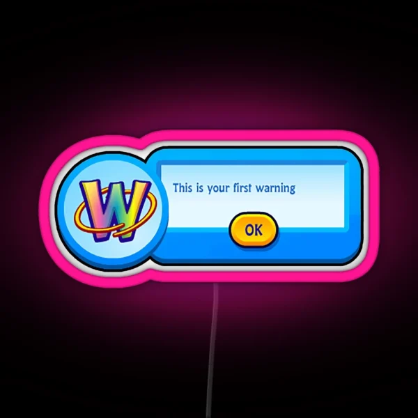 Webkinz Warning RGB Neon Sign