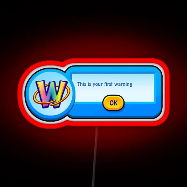 Webkinz Warning RGB Neon Sign