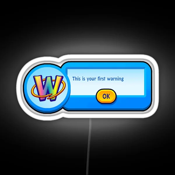 Webkinz Warning RGB Neon Sign