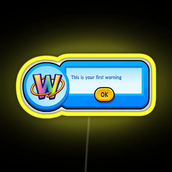 Webkinz Warning RGB Neon Sign