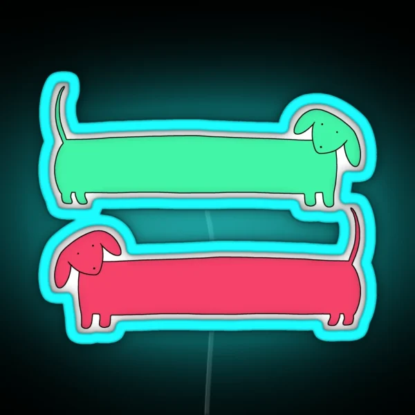 Weiner Dog Design RGB Neon Sign