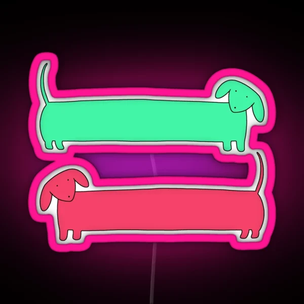 Weiner Dog Design RGB Neon Sign