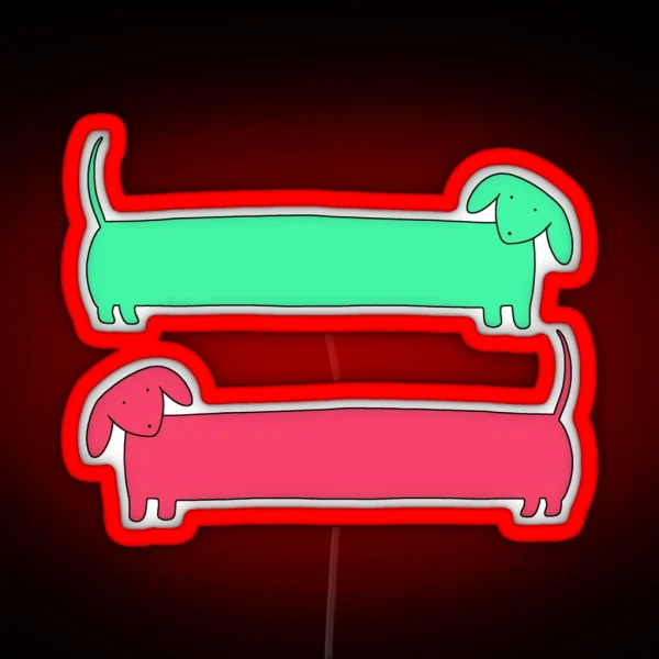 Weiner Dog Design RGB Neon Sign