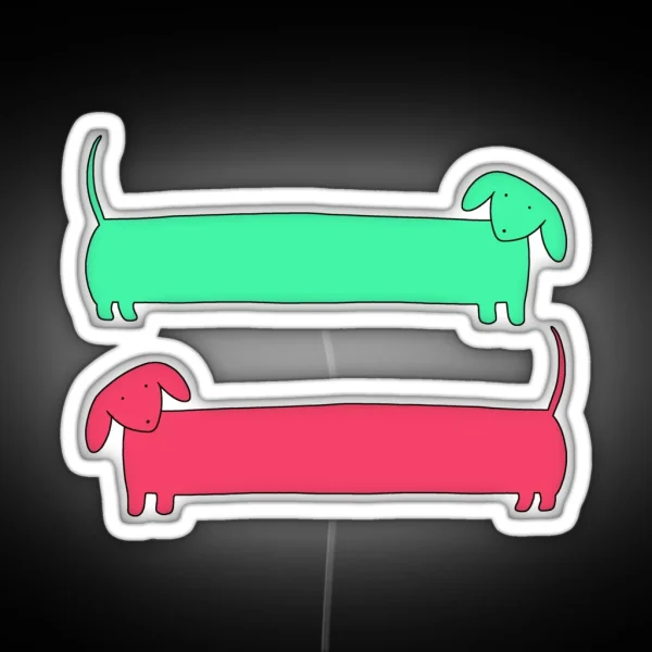 Weiner Dog Design RGB Neon Sign