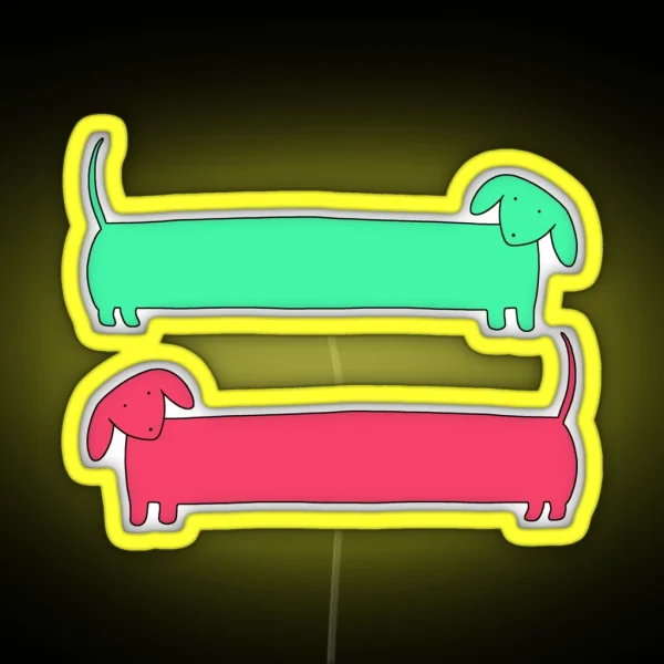 Weiner Dog Design RGB Neon Sign