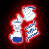 Neon sign for coffee enthusiasts with a quirky pour-over aesthetic.
