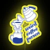 Weird coffee enthusiasts pour over brew in vibrant RGB neon
