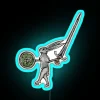 Whimsical medieval fantasy decor, vibrant killer rabbit with sword sign