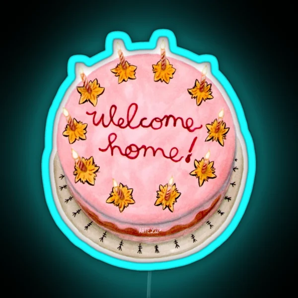 Welcome Home Cake Coraline RGB Neon Sign