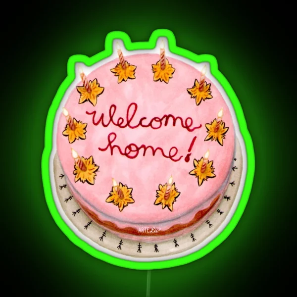Welcome Home Cake Coraline RGB Neon Sign
