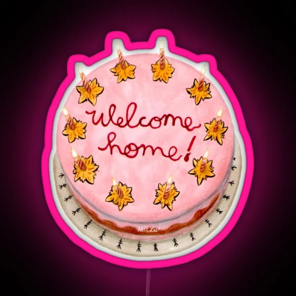 Welcome Home Cake Coraline RGB Neon Sign
