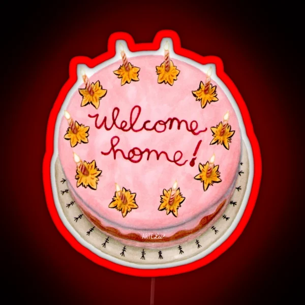 Welcome Home Cake Coraline RGB Neon Sign