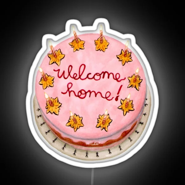 Welcome Home Cake Coraline RGB Neon Sign