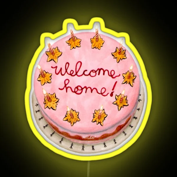 Welcome Home Cake Coraline RGB Neon Sign