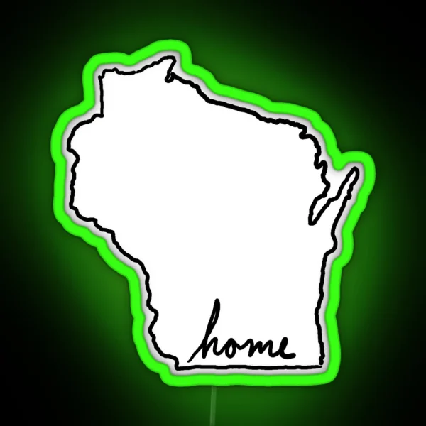 Welcome Home Wisconsin RGB Neon Sign