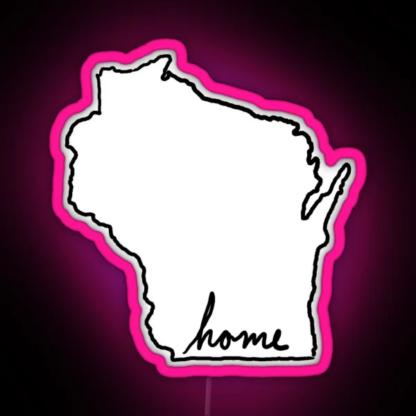 Welcome Home Wisconsin RGB Neon Sign