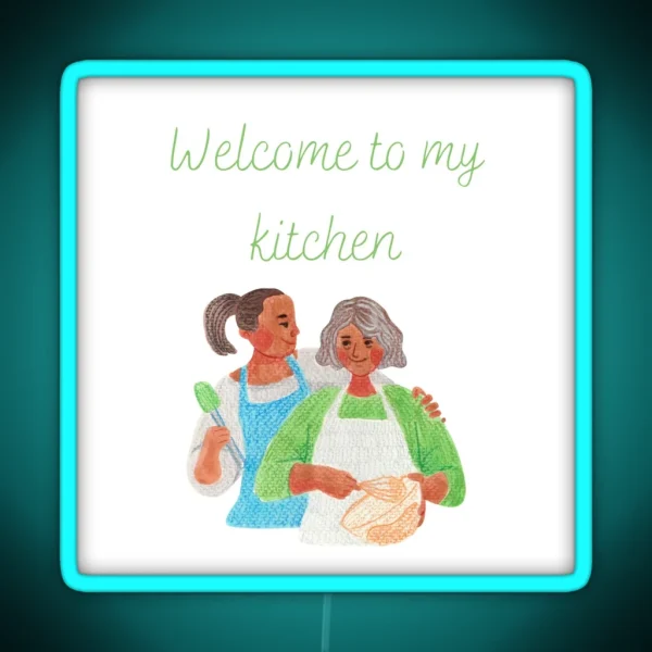 Welcome To My Kitchen Background RGB Neon Sign