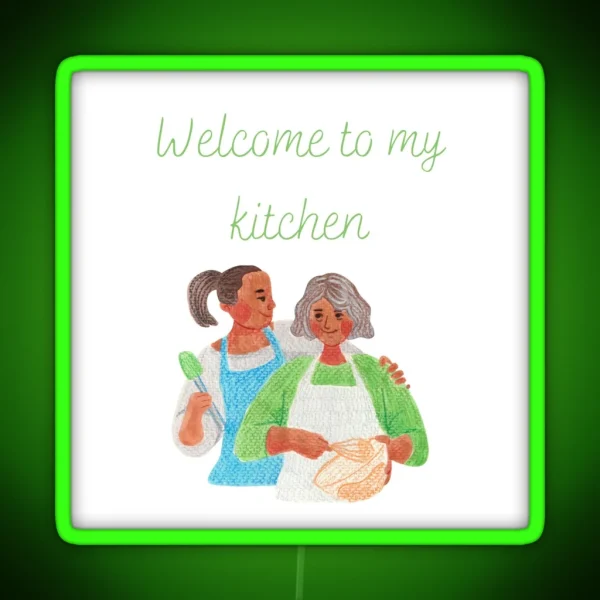 Welcome To My Kitchen Background RGB Neon Sign
