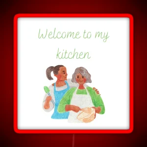 Welcome To My Kitchen Background RGB Neon Sign