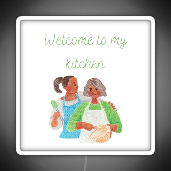 Welcome To My Kitchen Background RGB Neon Sign