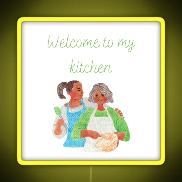 Welcome To My Kitchen Background RGB Neon Sign